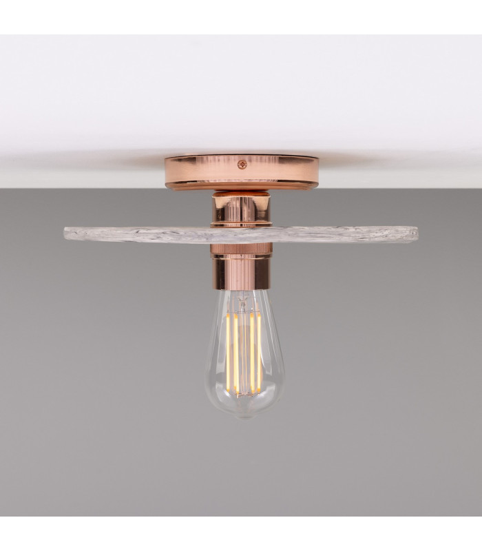 Bog Oak Ceiling Light Marbled Polished Copper-2