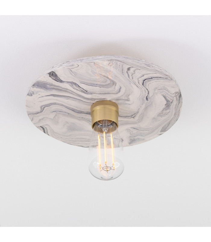 Bog Oak Ceiling Light Marbled Satin Brass-3