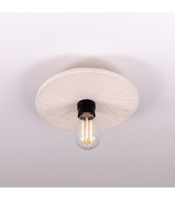 Bog Oak Ceiling Light Matte White Striped Matte Black-2