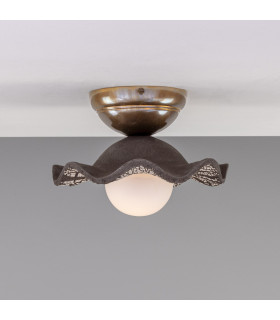 Rivale Ceiling Light Black Clay Antique Brass Opal-1