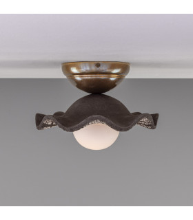 Rivale Ceiling Light Black Clay Antique Brass Opal-2