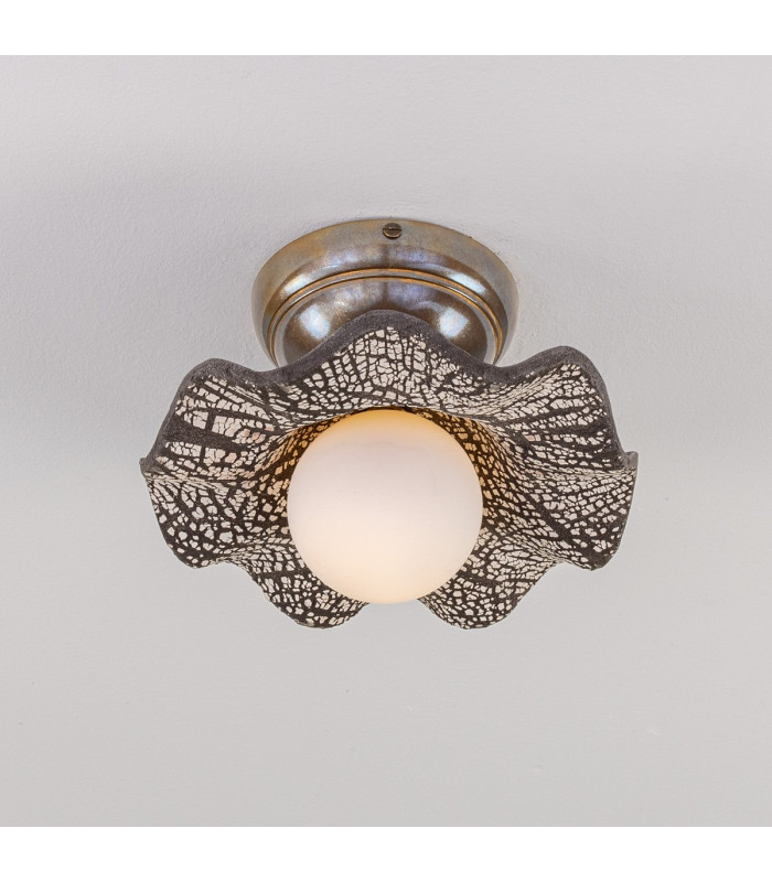 Rivale Ceiling Light Black Clay Antique Brass Opal-4