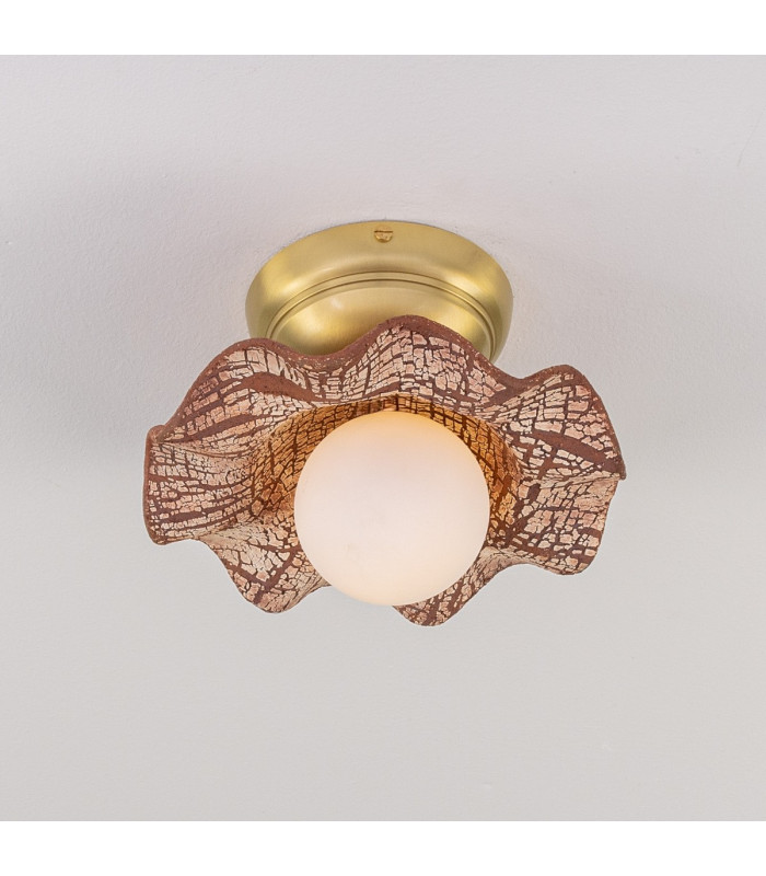 Rivale Ceiling Light Red Iron Satin Brass Opal-4