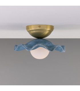 Rivale Ceiling Light Blue Earth Satin Brass Opal-1