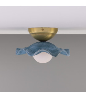 Rivale Ceiling Light Blue Earth Satin Brass Opal-2
