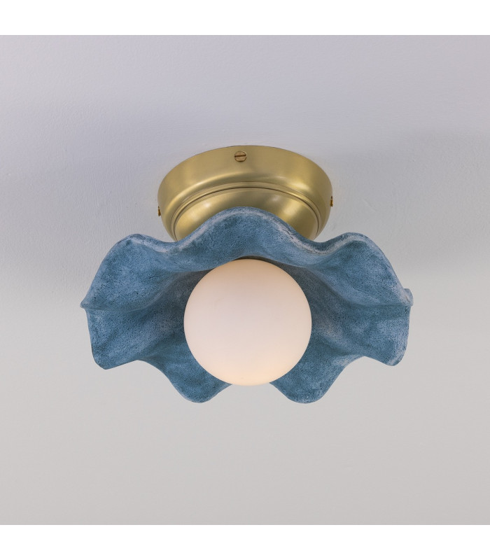 Rivale Ceiling Light Blue Earth Satin Brass Opal-4