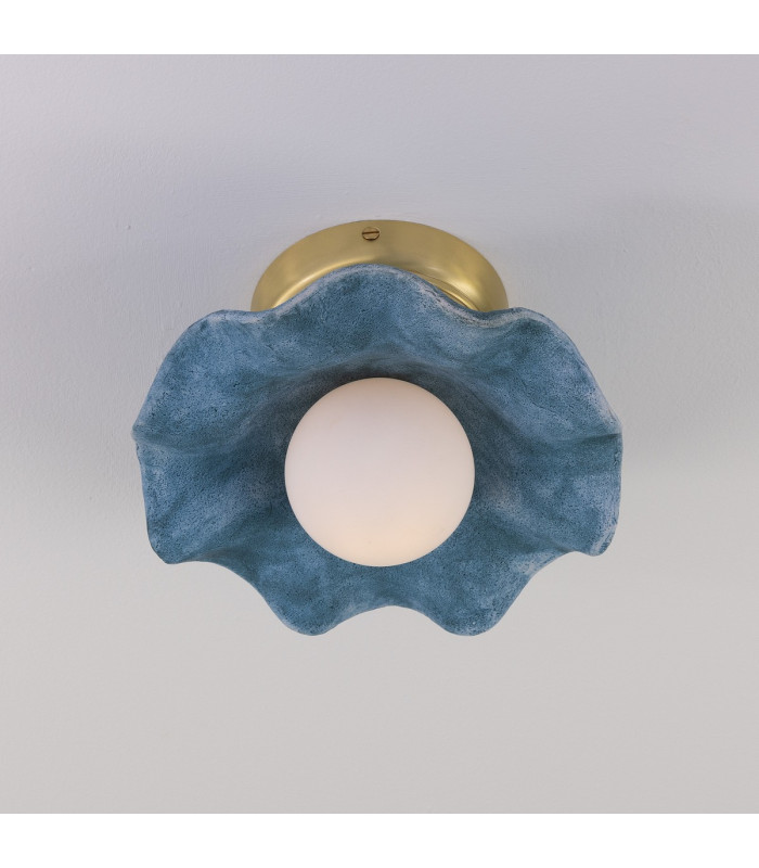 Rivale Ceiling Light Blue Earth Satin Brass Opal-5