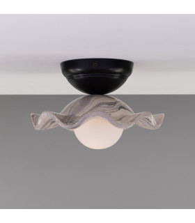 Rivale Ceiling Light Marbled Matt Black Opal-1