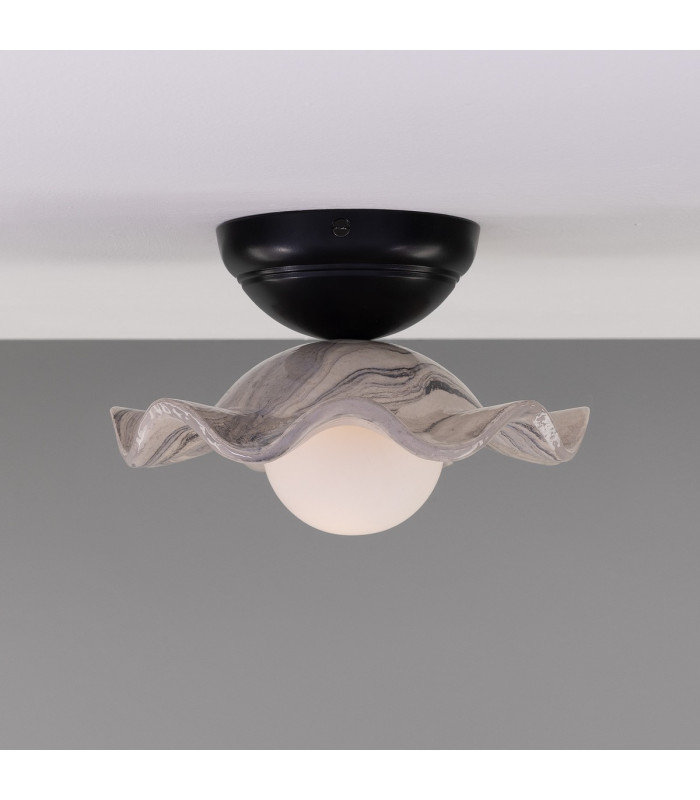 Rivale Ceiling Light Marbled Matt Black Opal-1