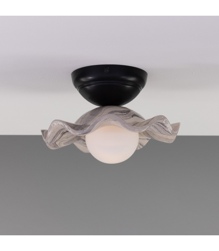 Rivale Ceiling Light Marbled Matt Black Opal-3