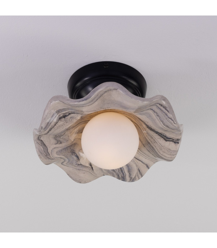 Rivale Ceiling Light Marbled Matt Black Opal-4