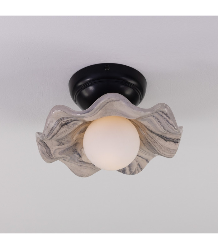 Rivale Ceiling Light Marbled Matt Black Opal-5