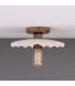 Kapok Ceiling Light Matte White Striped Antique Brass-1