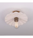 Kapok Ceiling Light Matte White Striped Antique Brass-2