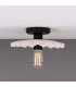 Kapok Ceiling Light Matte White Striped Matte Black-1