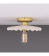 Kapok Ceiling Light Matte White Striped Polished Brass-1