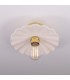 Kapok Ceiling Light Matte White Striped Polished Brass-2