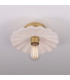 Kapok Ceiling Light Matte White Striped Satin Brass-2