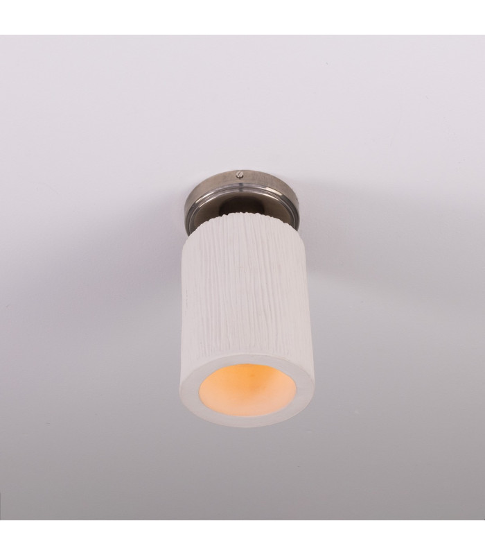 Senna Ceiling Light Matte White Striped Antique Silver-3