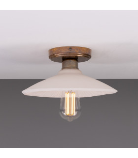 Pyrus Ceiling Light Matte White Striped Antique Brass-1