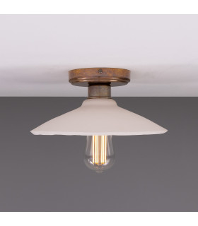Pyrus Ceiling Light Matte White Striped Antique Brass-2