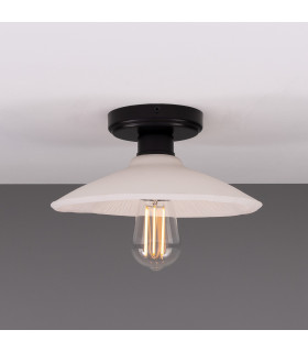 Pyrus Ceiling Light Matte White Striped Matte Black-1