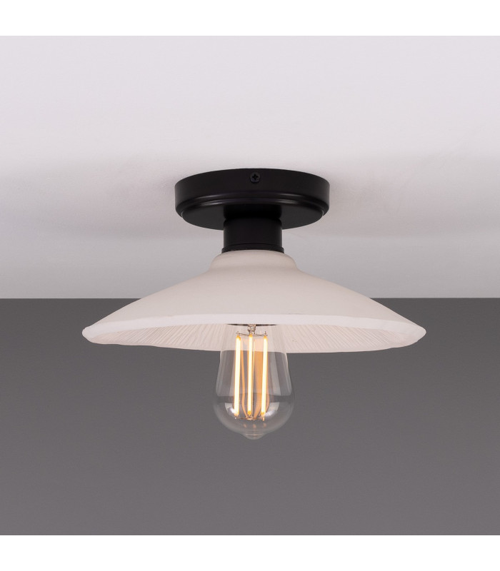 Pyrus Ceiling Light Matte White Striped Matte Black-1