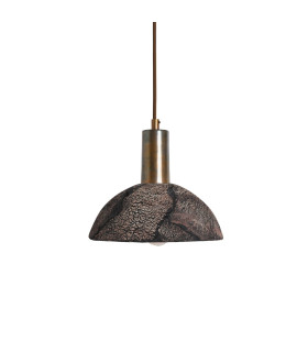 Kauri Dome Pendant Black Clay Antique Brass-1