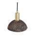 Kauri Dome Pendant Black Clay polished Brass-3
