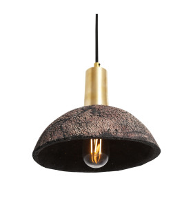 Kauri Dome Pendant Black Clay Satin Brass-2
