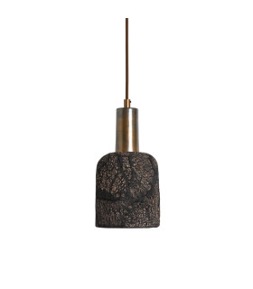 Osier Pendant Black Clay Antique Brass-1