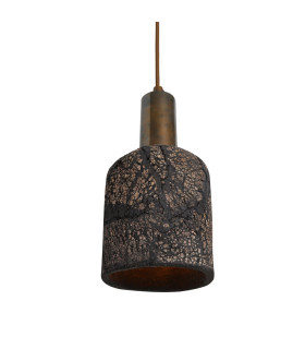 Osier Pendant Black Clay Antique Brass-2