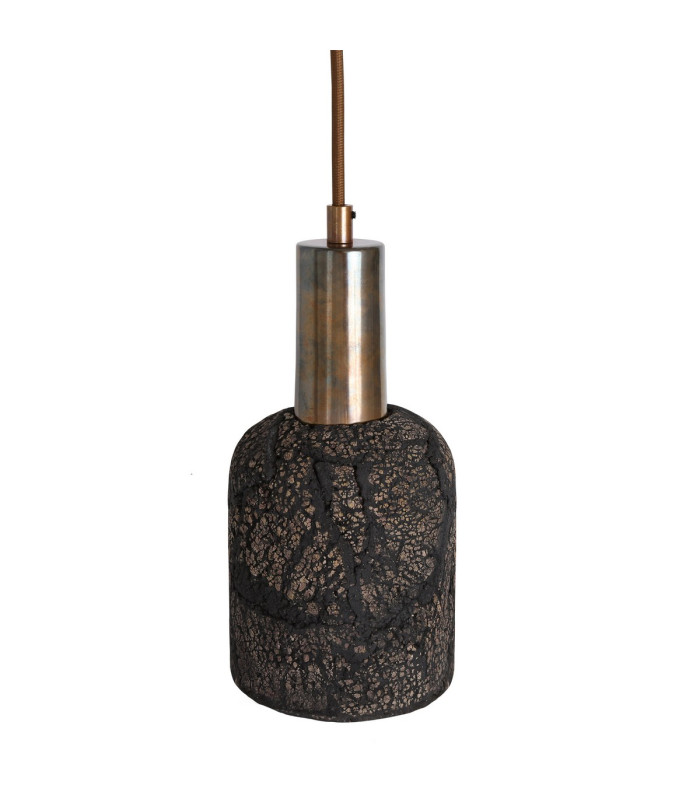 Osier Pendant Black Clay Antique Brass-3