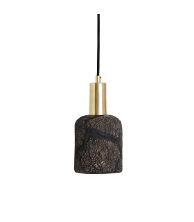 Osier Pendant Black Clay Polished Brass-1
