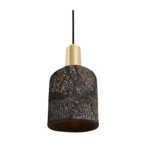 Osier Pendant Black Clay Polished Brass-2