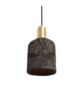 Osier Pendant Black Clay Satin Brass-2