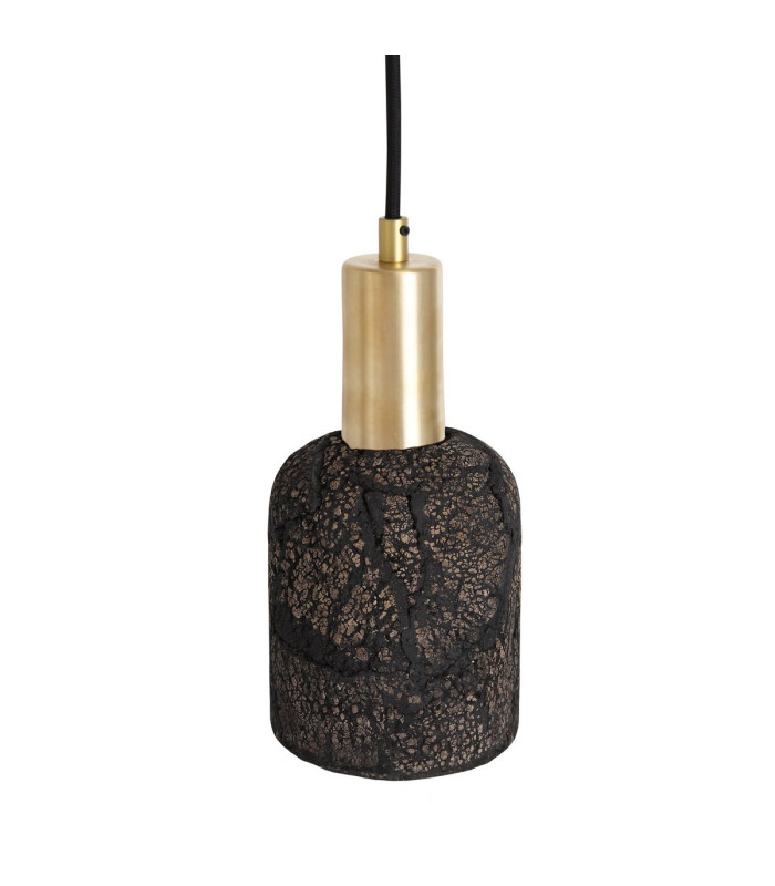 Osier Pendant Black Clay Satin Brass-3