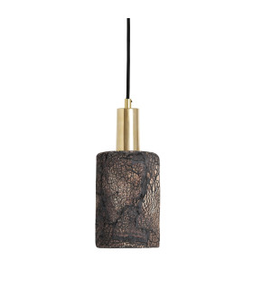 Senna Pendant Black Clay Polished Brass-1