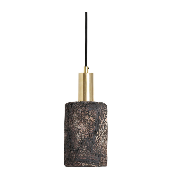 Senna Pendant Black Clay Polished Brass-1