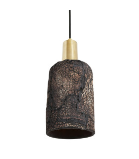 Senna Pendant Black Clay Polished Brass-2