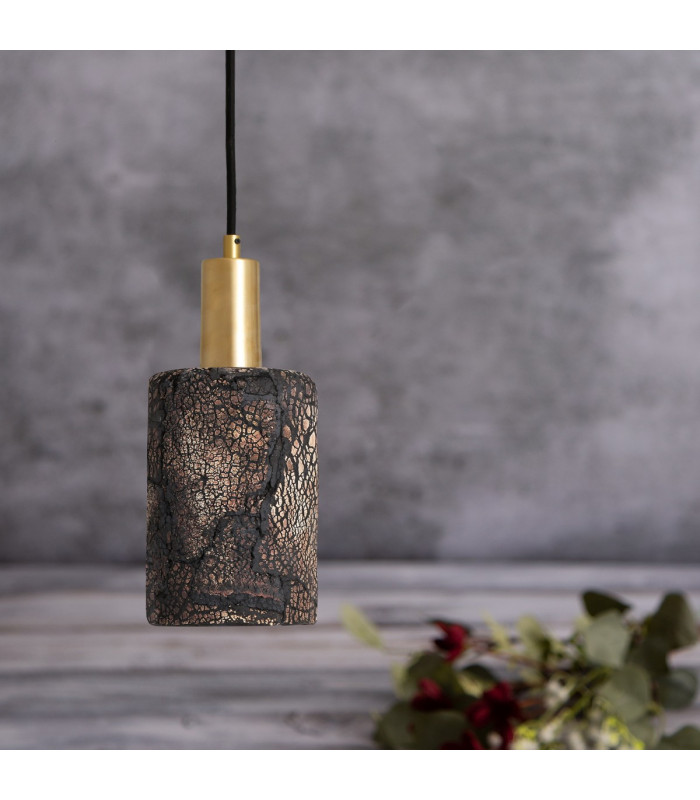 Senna Pendant Black Clay Satin Brass-4