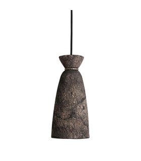 Pando Pendant Black Clay Antique Silver-1