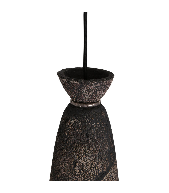 Pando Pendant Black Clay Antique Silver-3
