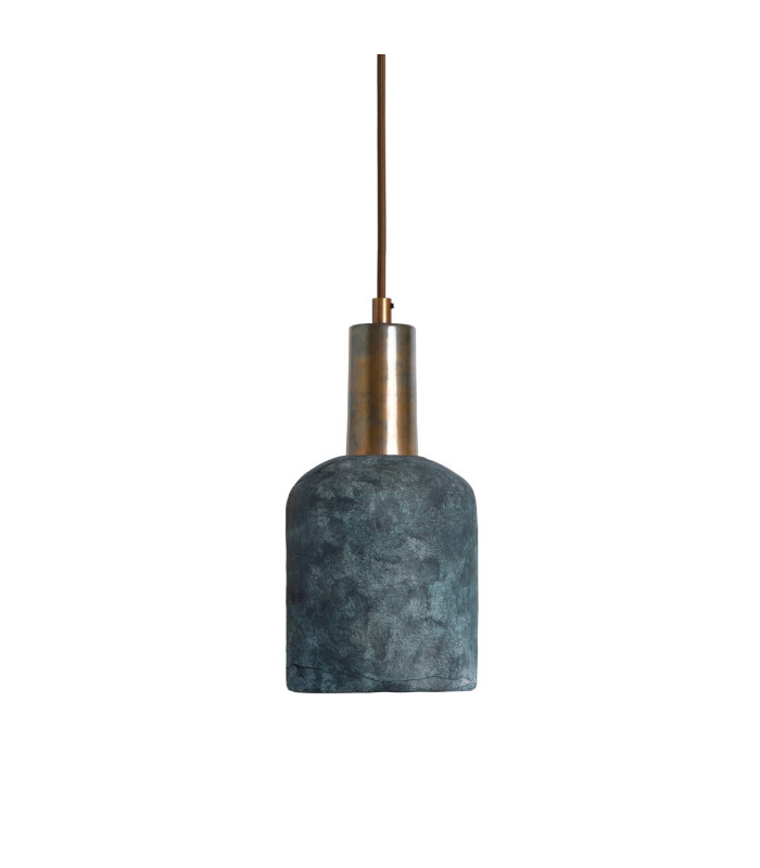 Osier Pendant Blue Earth Antique Brass-1