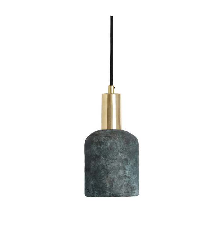 Osier Pendant Blue Earth Polished Brass-1