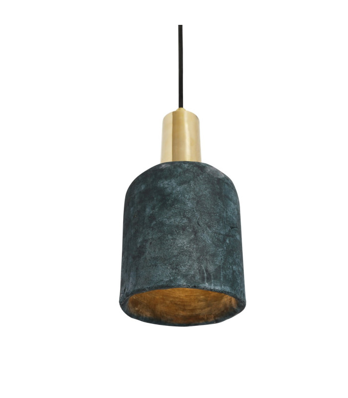 Osier Pendant Blue Earth Polished Brass-2