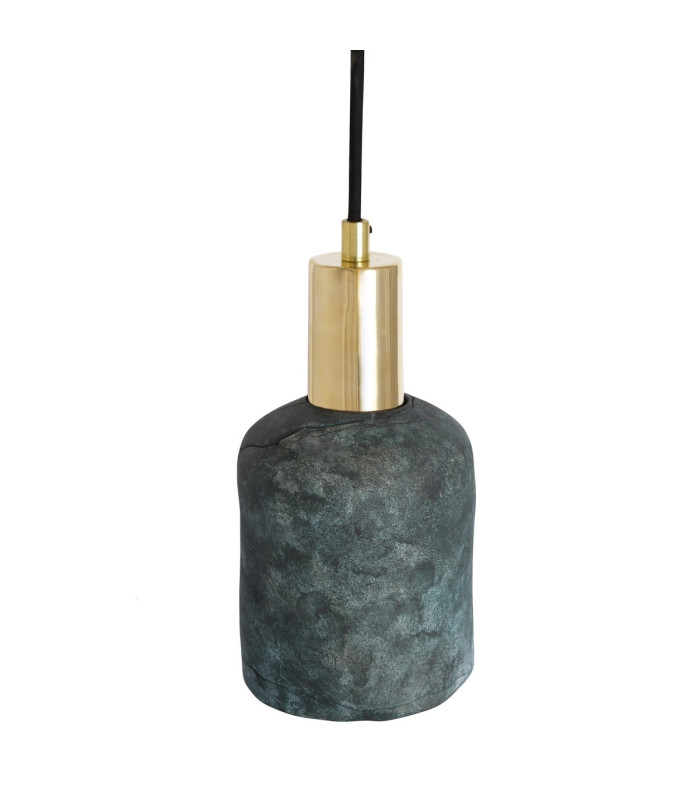 Osier Pendant Blue Earth Polished Brass-3