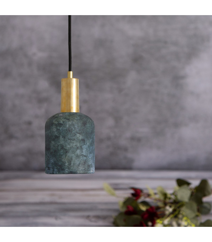 Osier Pendant Blue Earth Polished Brass-4