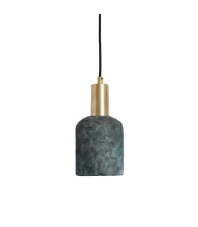Osier Pendant Blue Earth Satin Brass-1