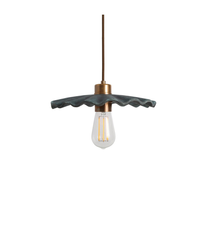 Kapok Pendant Blue Earth Antique Brass-1